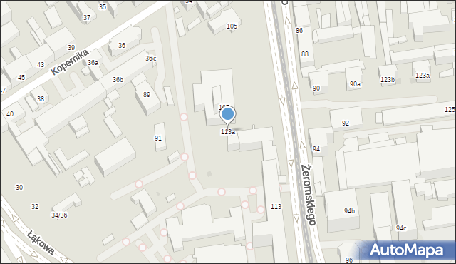 Łódź, Żeromskiego Stefana, 113a, mapa Łodzi
