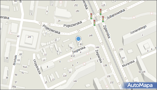 Łódź, Żeglarska, 5, mapa Łodzi