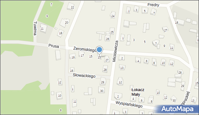 Łokacz Mały, Żeromskiego Stefana, 13, mapa Łokacz Mały