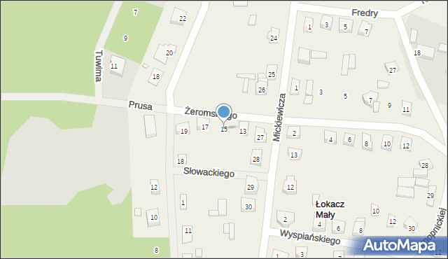 Łokacz Mały, Żeromskiego Stefana, 15, mapa Łokacz Mały