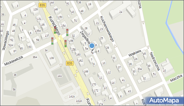 Lublin, Zegadłowicza Emila, 7a, mapa Lublina