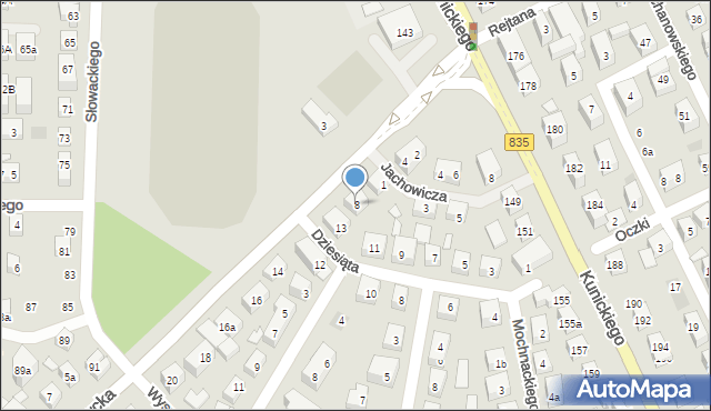 Lublin, Zemborzycka, 8, mapa Lublina