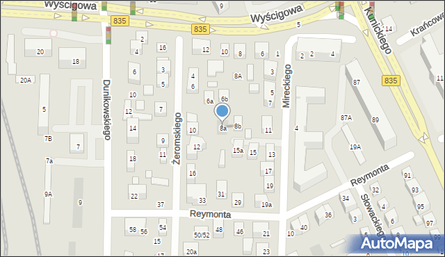 Lublin, Żeromskiego Stefana, 8a, mapa Lublina