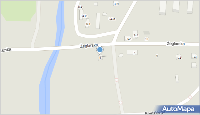 Lublin, Żeglarska, 5, mapa Lublina
