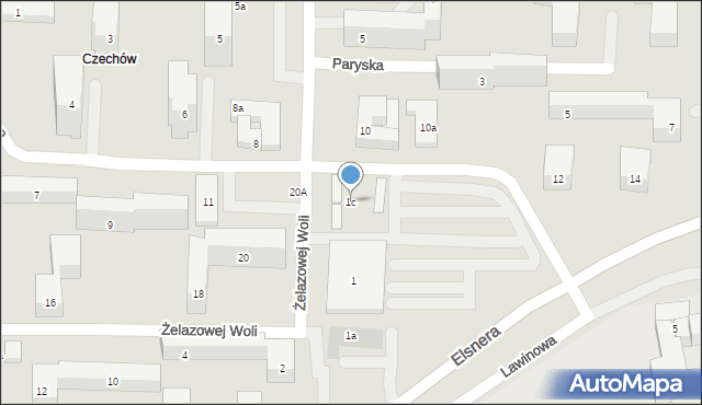 Lublin, Żelazowej Woli, 1c, mapa Lublina