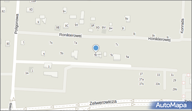 Lublin, Zelwerowicza Aleksandra, 5c, mapa Lublina