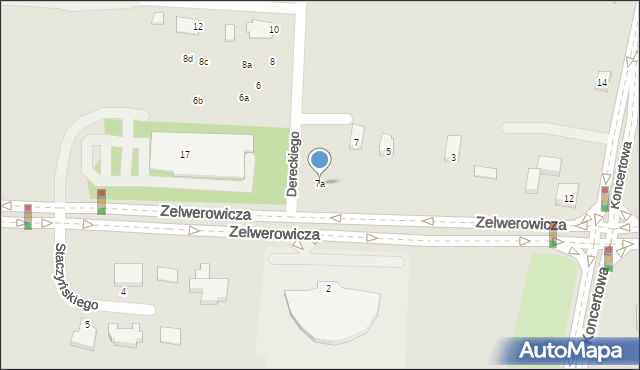 Lublin, Zelwerowicza Aleksandra, 7a, mapa Lublina