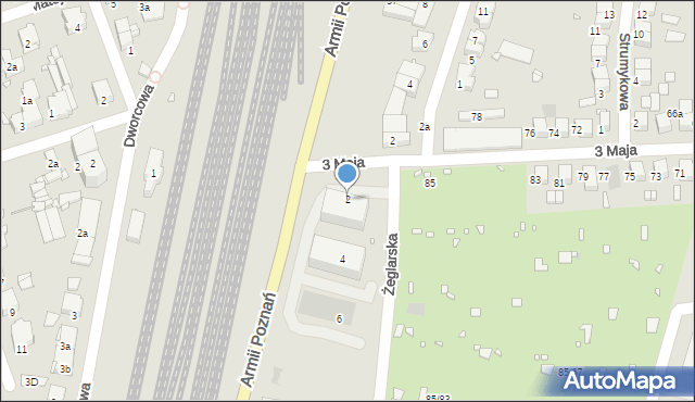 Luboń, Żeglarska, 2, mapa Luboń