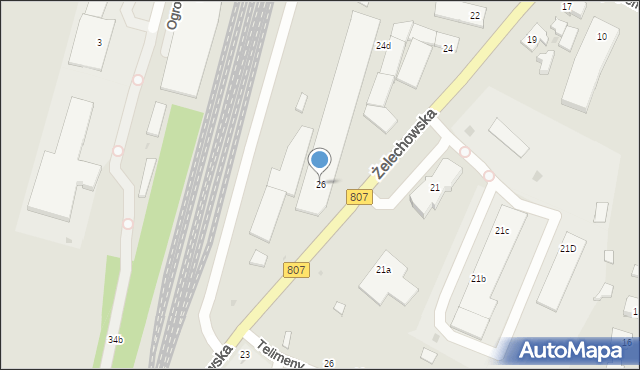 Łuków, Żelechowska, 26, mapa Łuków