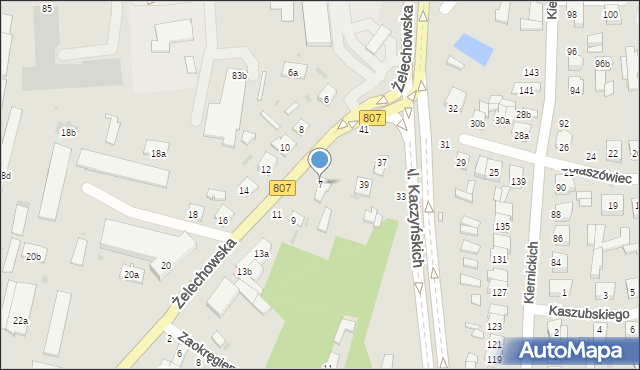 Łuków, Żelechowska, 7, mapa Łuków