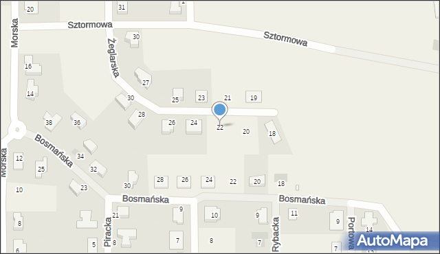 Lusówko, Żeglarska, 22, mapa Lusówko