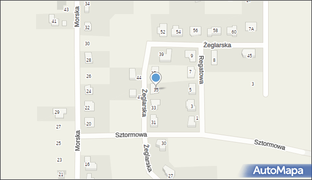 Lusówko, Żeglarska, 35, mapa Lusówko