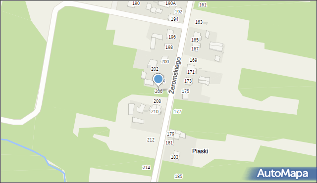 Majków, Żeromskiego Stefana, 206, mapa Majków