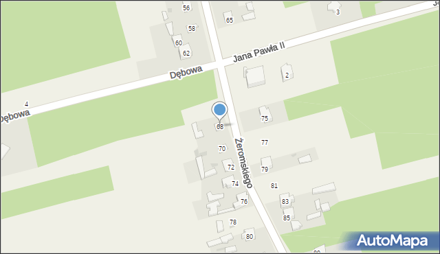 Majków, Żeromskiego Stefana, 68, mapa Majków