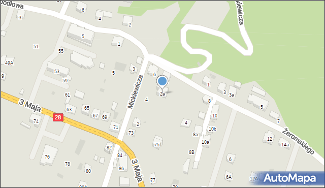 Maków Podhalański, Żeromskiego Stefana, 2a, mapa Maków Podhalański