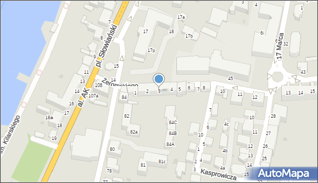 Malbork, Żeromskiego Stefana, 3, mapa Malborka