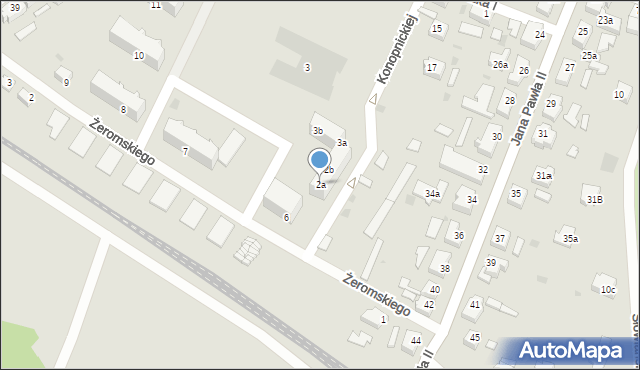 Małomice, Żeromskiego Stefana, 2a, mapa Małomice