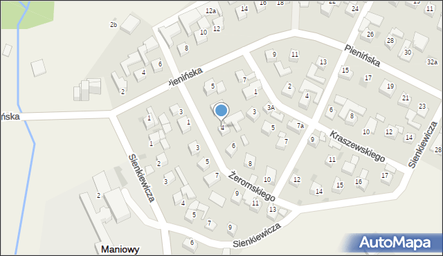 Maniowy, Żeromskiego Stefana, 4, mapa Maniowy