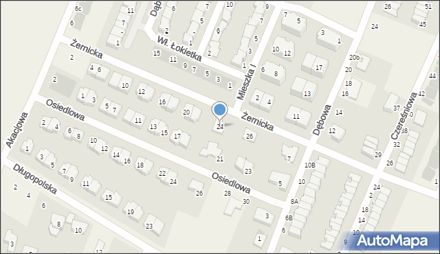 Mędłów, Żernicka, 24, mapa Mędłów