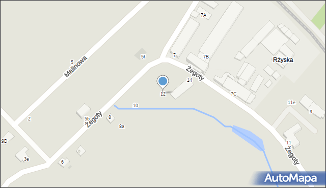 Mielec, Żegoty, 12, mapa Mielca