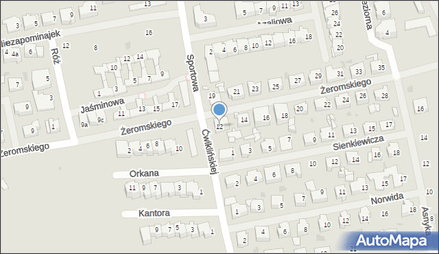 Mielno, Żeromskiego Stefana, 12, mapa Mielno