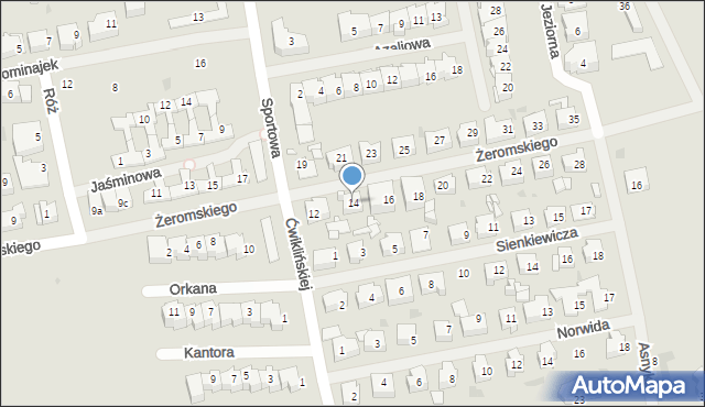 Mielno, Żeromskiego Stefana, 14, mapa Mielno