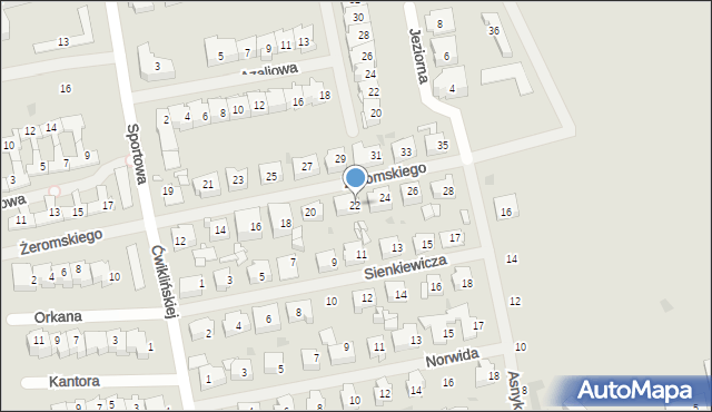 Mielno, Żeromskiego Stefana, 22, mapa Mielno