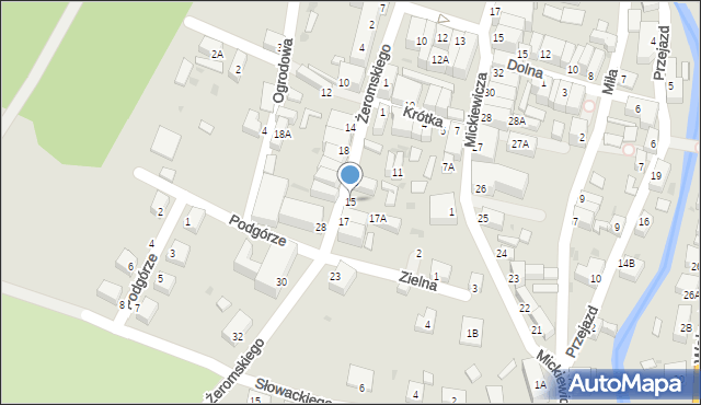 Mieroszów, Żeromskiego Stefana, 15, mapa Mieroszów