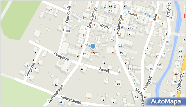 Mieroszów, Żeromskiego Stefana, 17A, mapa Mieroszów