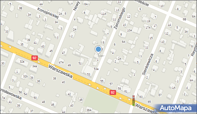 Mińsk Mazowiecki, Żeromskiego Stefana, 1A, mapa Mińsk Mazowiecki