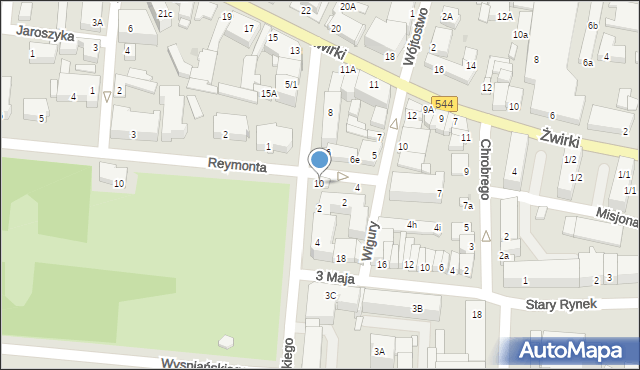 Mława, Żeromskiego Stefana, 10, mapa Mława
