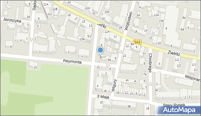 Mława, Żeromskiego Stefana, 6, mapa Mława