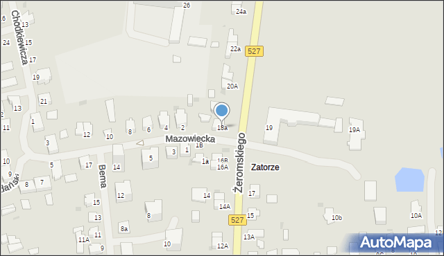 Morąg, Żeromskiego Stefana, 18a, mapa Morąg