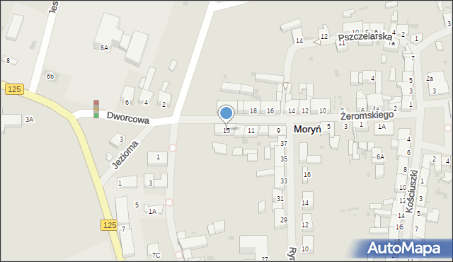 Moryń, Żeromskiego Stefana, 15, mapa Moryń
