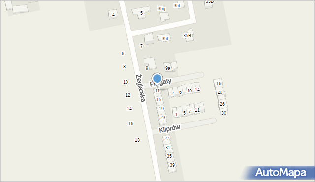 Mroków, Żeglarska, 11, mapa Mroków
