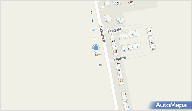 Mroków, Żeglarska, 16, mapa Mroków