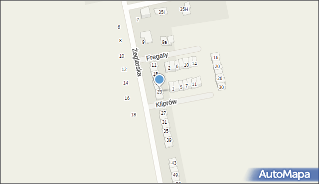 Mroków, Żeglarska, 23, mapa Mroków