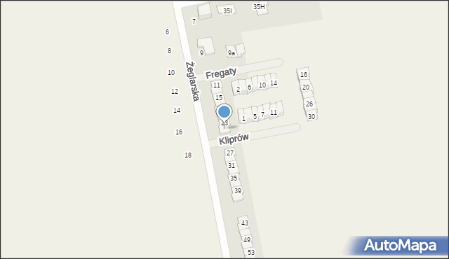 Mroków, Żeglarska, 25, mapa Mroków