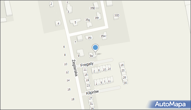 Mroków, Żeglarska, 9b, mapa Mroków