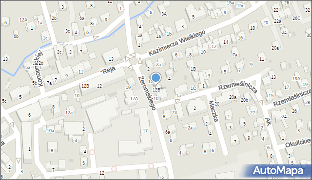 Myślenice, Żeromskiego Stefana, 12B, mapa Myślenice