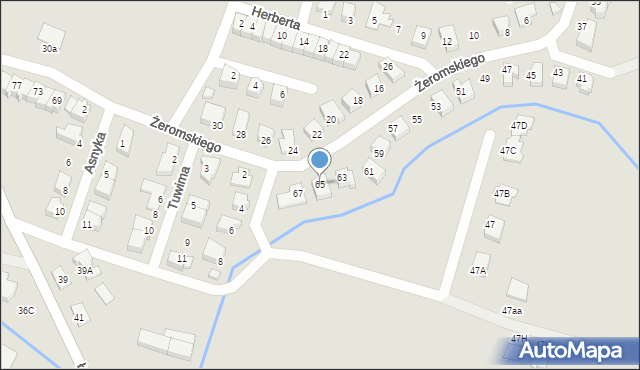 Myślibórz, Żeromskiego Stefana, 65, mapa Myślibórz