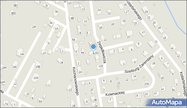 Mysłowice, Zegadłowicza Emila, 5, mapa Mysłowice