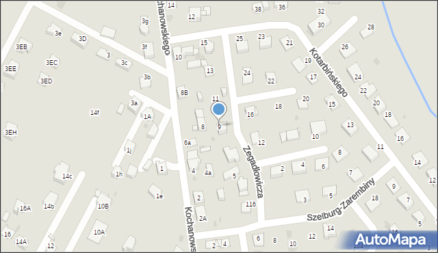 Mysłowice, Zegadłowicza Emila, 9, mapa Mysłowice