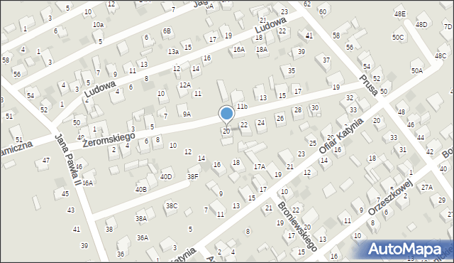 Myszków, Żeromskiego Stefana, 20, mapa Myszków