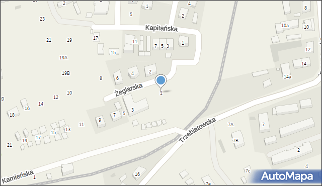 Niechorze, Żeglarska, 1, mapa Niechorze