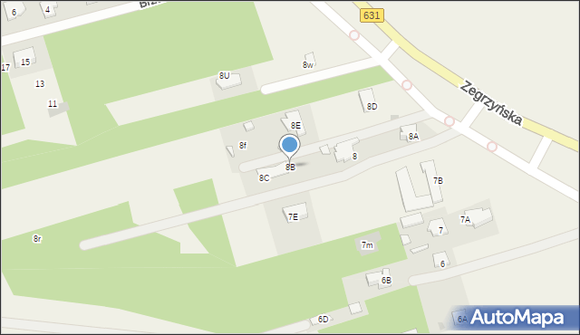 Nieporęt, Zegrzyńska, 8B, mapa Nieporęt