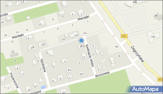 Nieporęt, Zegrzyńska, 9T, mapa Nieporęt