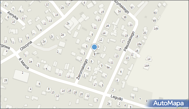 Nisko, Żeromskiego Stefana, 8, mapa Nisko