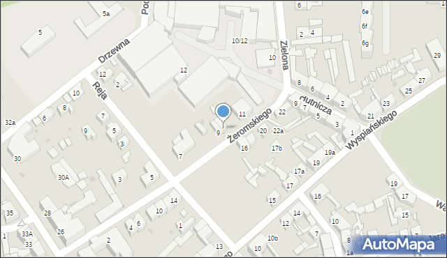 Nowa Sól, Żeromskiego Stefana, 9a, mapa Nowa Sól