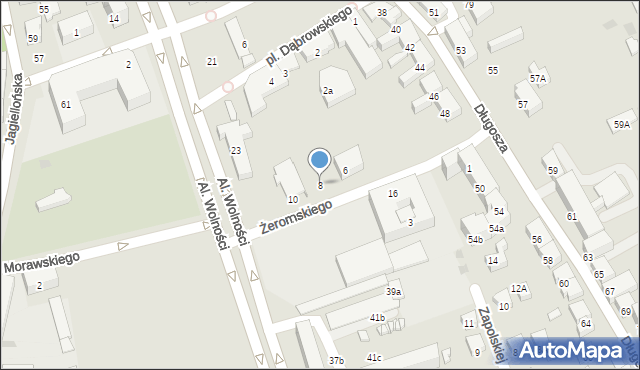 Nowy Sącz, Żeromskiego Stefana, 8, mapa Nowego Sącza